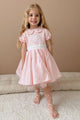 Pink Flower Embroidered Girl's Dress - Leira