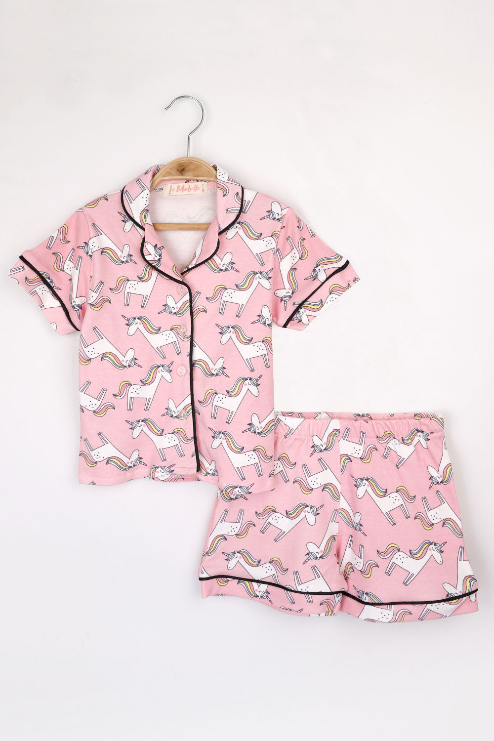 Açık Pembe Unicorn Penye Kız Çocuk Pijama Takımı