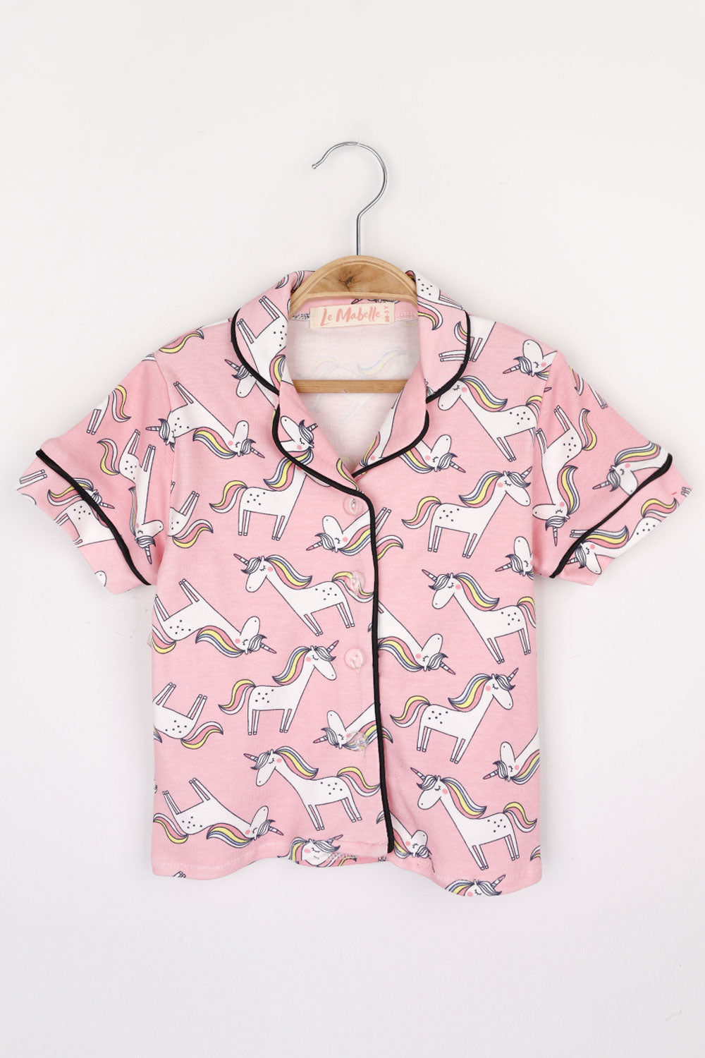 Açık Pembe Unicorn Penye Kız Çocuk Pijama Takımı