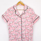 Açık Pembe Unicorn Penye Kadın Pijama Takımı