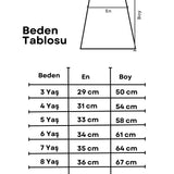 Ekru  Yıldızlı Katlı Kız Çocuk Tül Elbise - Essie