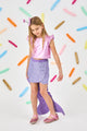 Lilac Mermaid Skirted Girls' Two-Piece Set - Liliana