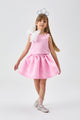 Pembe  Organze Fiyonklu Kız Çocuk İkili Takım - Gale