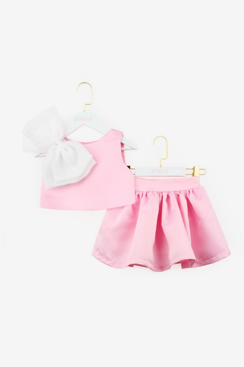 Pembe  Organze Fiyonklu Kız Çocuk İkili Takım - Gale