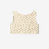 Krem  Örme Kız Çocuk Crop Pantalon İkili Takım - Edna