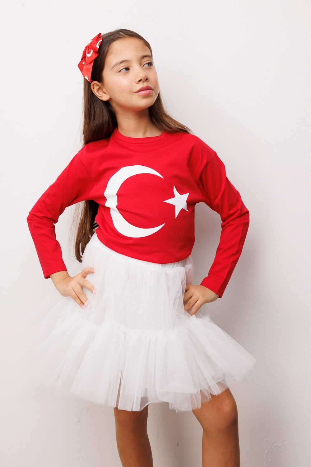 Beyaz  Kız Çocuk Tül Etek - Miley