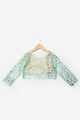 Mint Long Sleeve Starry Girl Tulle Crop Top