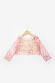 Pink Long Sleeve Starry Girl Tulle Crop Top