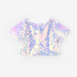 Lila  Pullu Kız Çocuk Crop