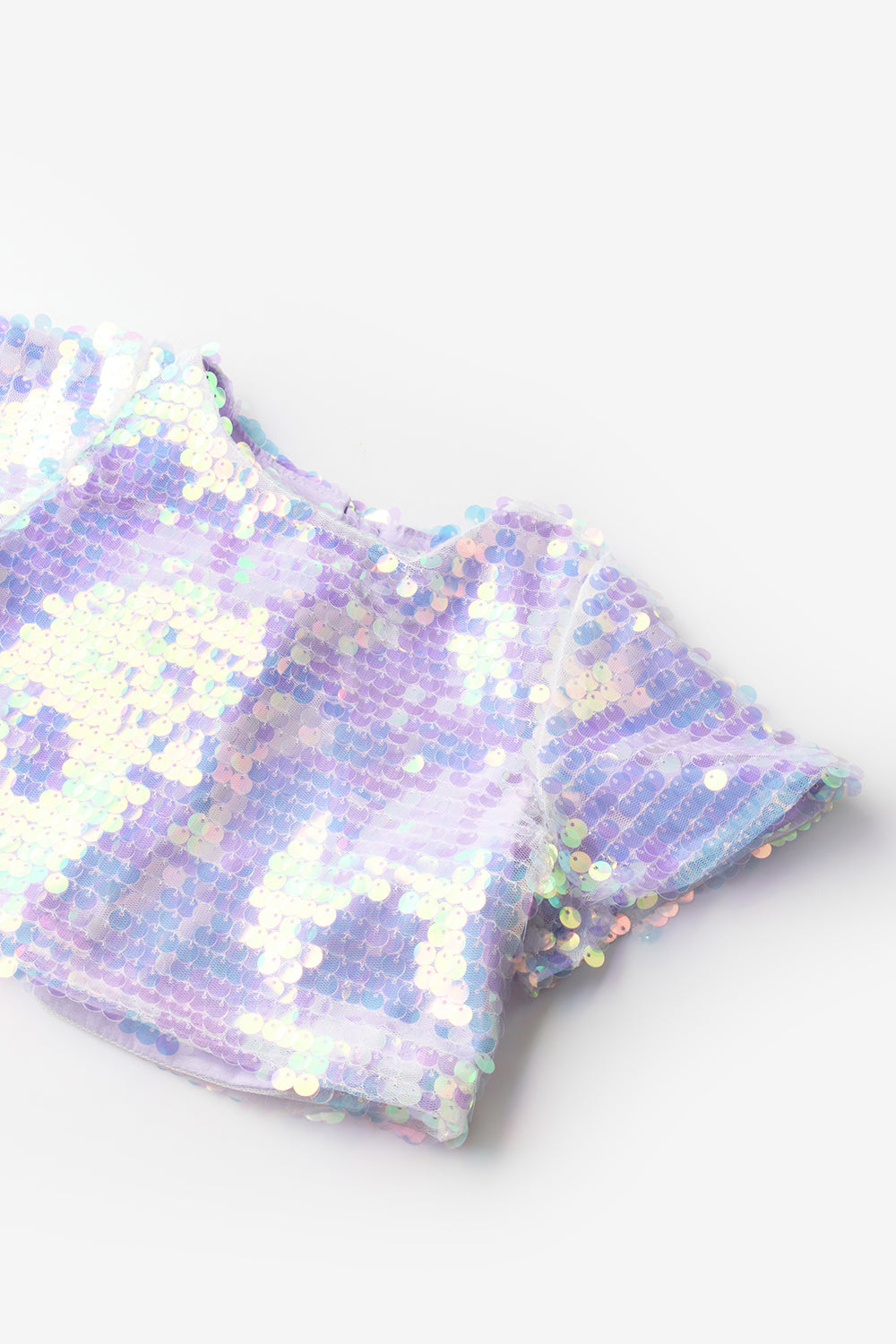 Lila  Pullu Kız Çocuk Crop