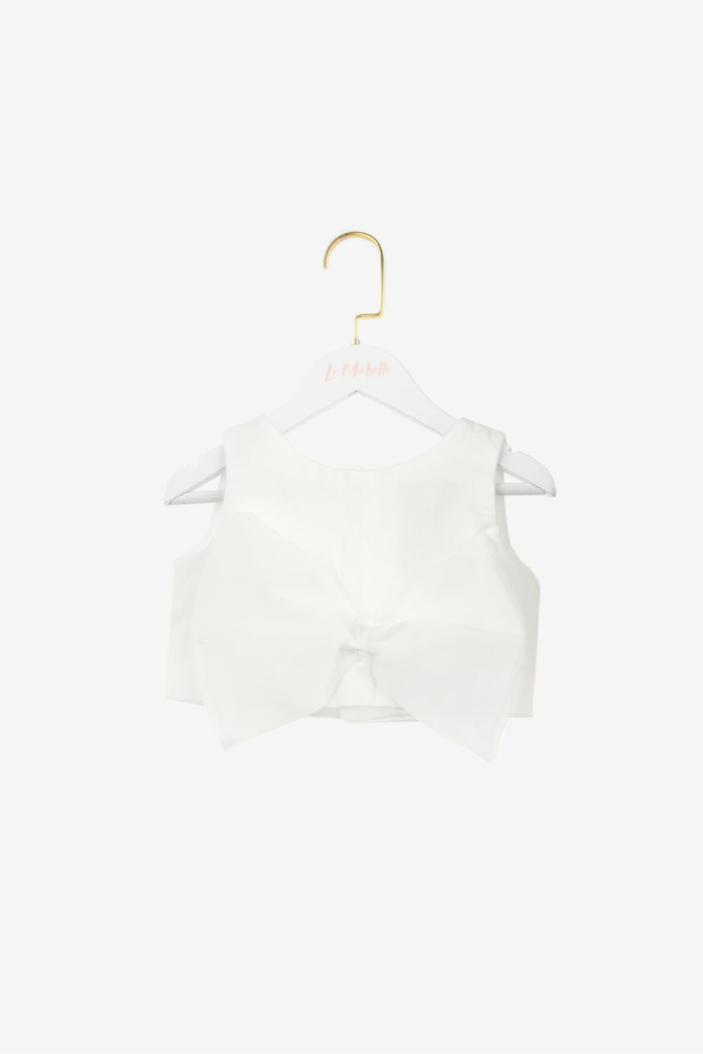 Ekru  Fiyonk Detaylı Kız Çocuk Crop