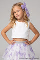 Ecru Satin Girls Crop Top