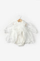 White Tulle Skirted Rose Detailed Baby Girl Dress - Ophelia