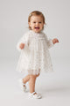Ecru Star Detailed Baby Girl Tulle Dress - Vanessa