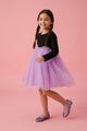Lilac Asymmetrical Tulle Skirted Girl's Dress - Rebeca