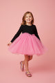 Pink Asymmetrical Tulle Skirted Girl's Dress - Rebeca