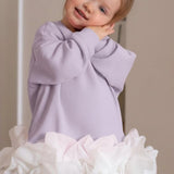 Lila  Etek Ucu Fırfırlı Kız Çocuk Elbise - Alix