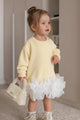 Yellow Ruffle Hemline Girls' Dress - Alix