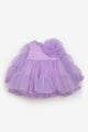 Lilac Polka Dot Rose Accessory Girl's Dress - Belinda
