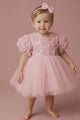 Dusty Rose Detailed Baby Girl Dress - Elina