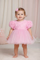 Pink Rose Detailed Baby Girl Dress - Elina