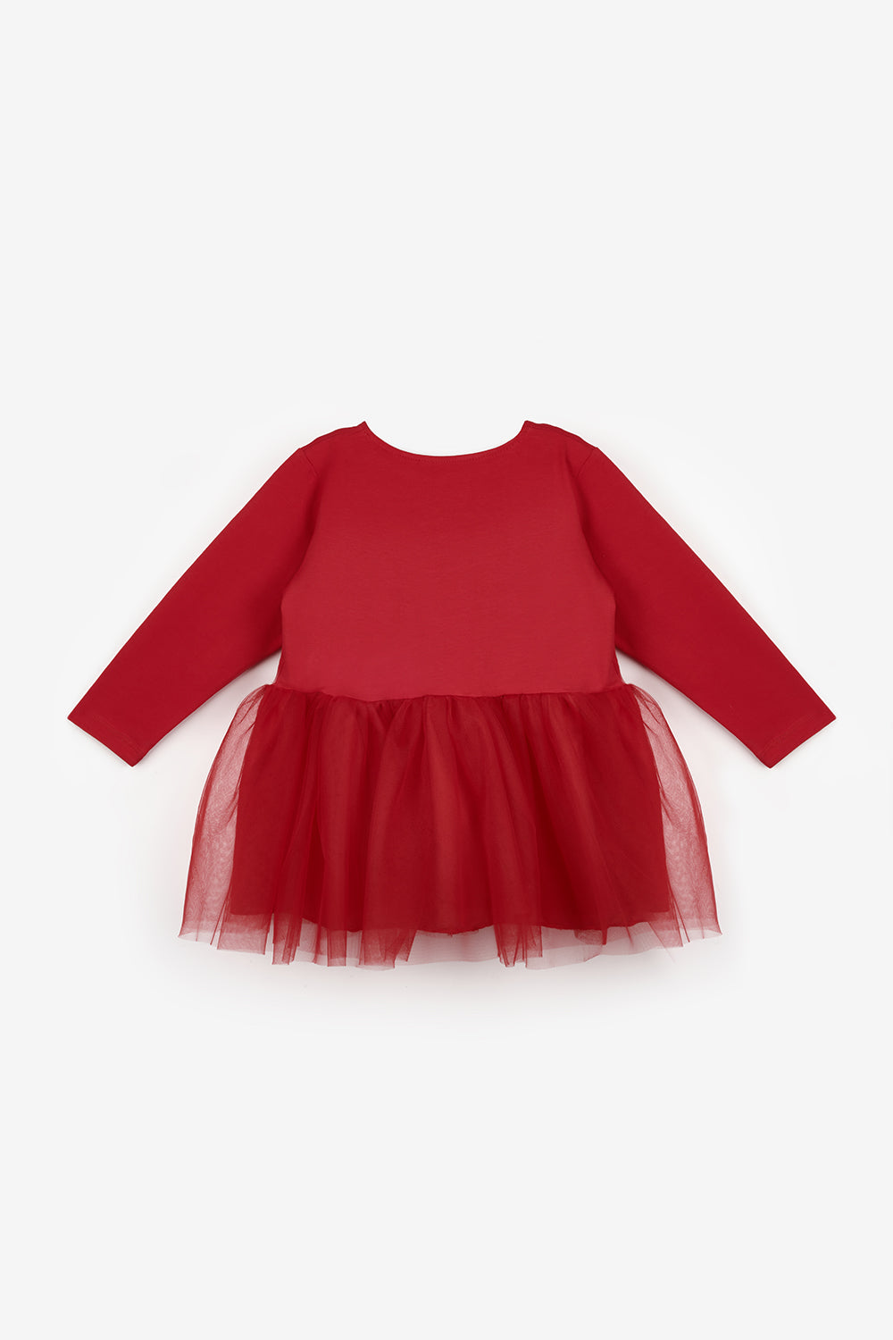 Kırmızı  Yılbaşı Temalı Magic Mottolu Kız Çocuk Elbise - Claire