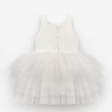 Ekru  Tül Etekli Kız Bebek Balerin Elbise - Ines