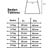 Somon Pullu Etek Ucu Fırfırlı Kız Çocuk Elbise - Kinsey
