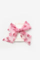 Dusty Rose Glittery Star Tulle Girls Clip Hairclip