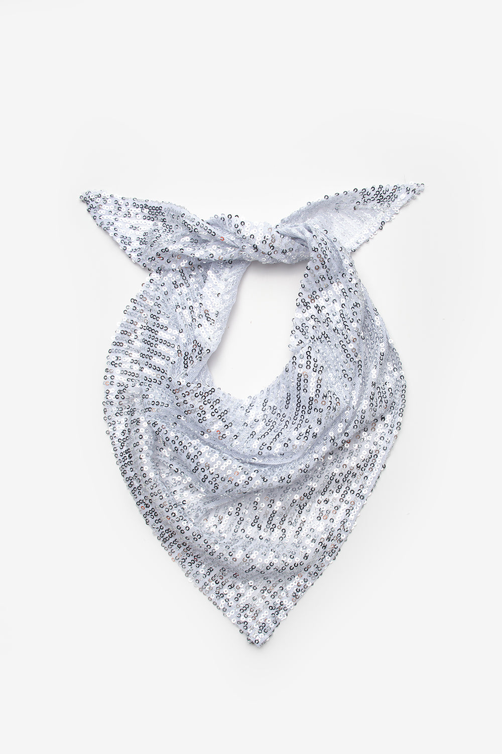 Gümüş  Pullu Kız Çocuk Üçgen Bandana