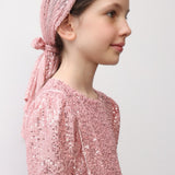 Pembe  Pullu Kız Çocuk Üçgen Bandana
