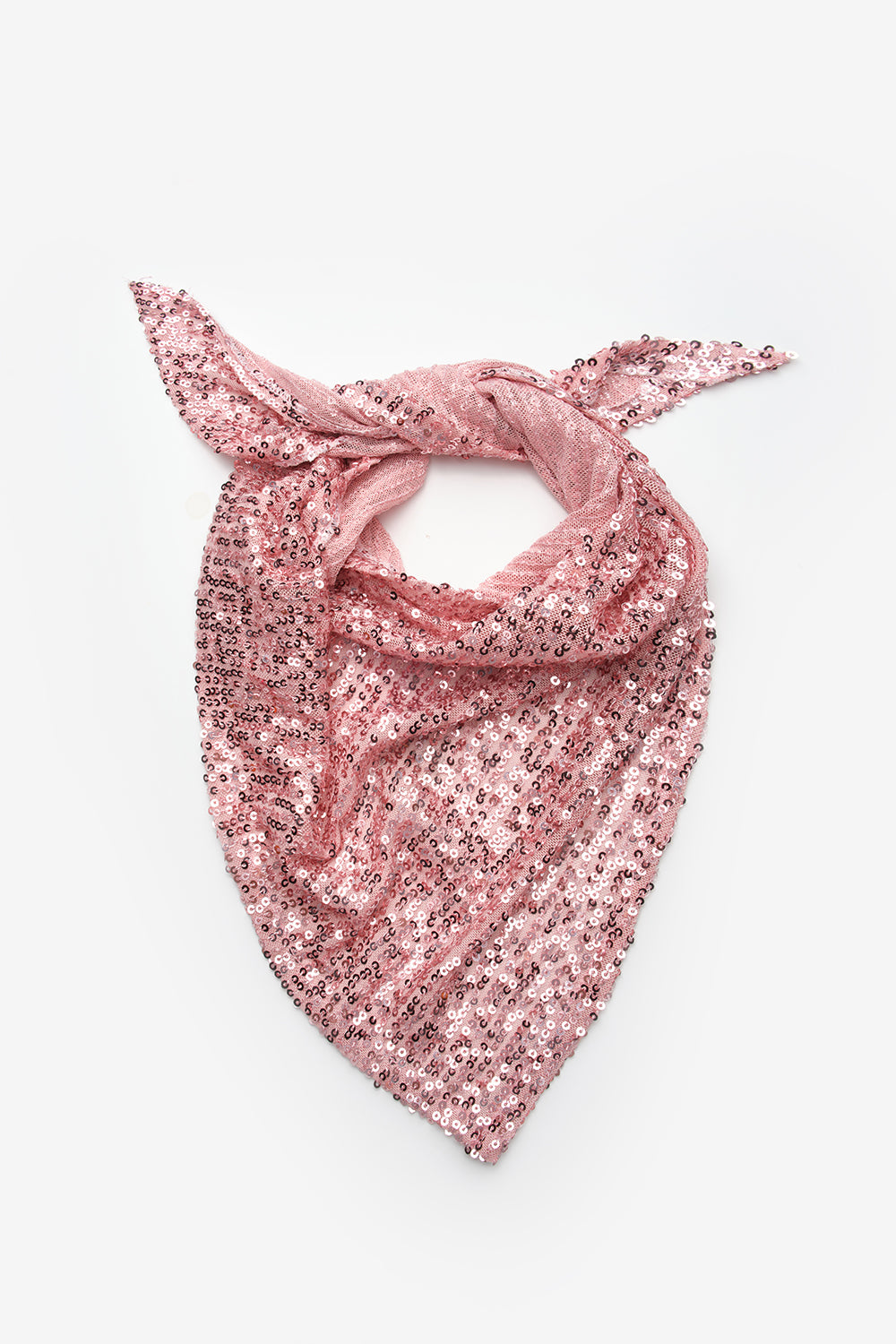 Pembe  Pullu Kız Çocuk Üçgen Bandana