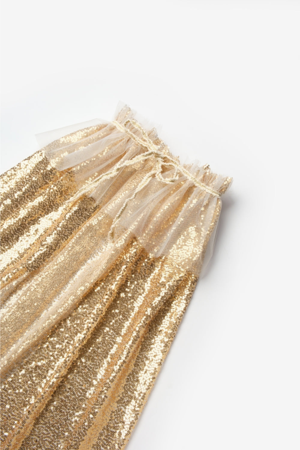 Altın Payetli Kız Çocuk Parti Pelerini