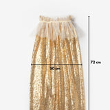 Altın Payetli Kız Çocuk Parti Pelerini