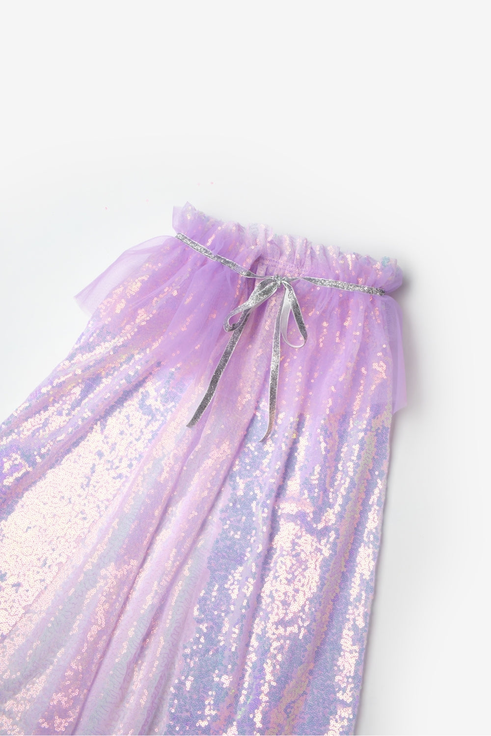 Lila Payetli Kız Çocuk Parti Pelerini