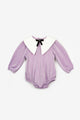 Lilac Collar Detail and Glitter Baby Girl Romper - Bailey