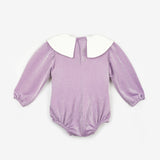 Lila  Yaka Detaylı Simli Kız Bebek Tulum - Bailey