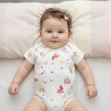 Beyaz  Çiçek Desenli İkili Kız Bebek Zıbın Set - Zoe