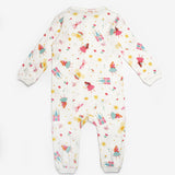 Beyaz  Çiçek Desenli Fermuarlı Kız Bebek Tulum - Clara