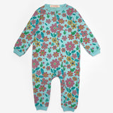 Mint  Çiçek Desenli Fermuarlı Kız Bebek Tulum - Clara