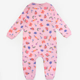 Pembe  Çiçek Desenli Fermuarlı Kız Bebek Tulum - Clara