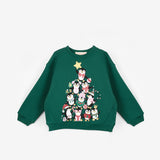 Yeşil  Sevimli Penguen Baskılı Kız Çocuk Yılbaşı İkili Takım - Orchid