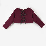 Bordo  Fiyonk Detaylı Kız Çocuk Etek Ceket Takım - Silvana