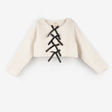 Krem  Fiyonk Detaylı Kız Çocuk Etek Ceket Takım - Silvana