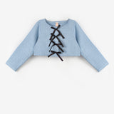 Mavi  Fiyonk Detaylı Kız Çocuk Etek Ceket Takım - Silvana