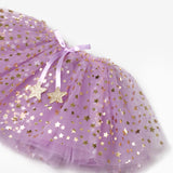 Lila Yıldızlı Fiyonk Detaylı Kız Çocuk Tül Etek - Aster