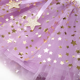 Lila Yıldızlı Fiyonk Detaylı Kız Çocuk Tül Etek - Aster