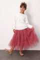 Dusty Rose Girl's Long Tulle Skirt - Mindy