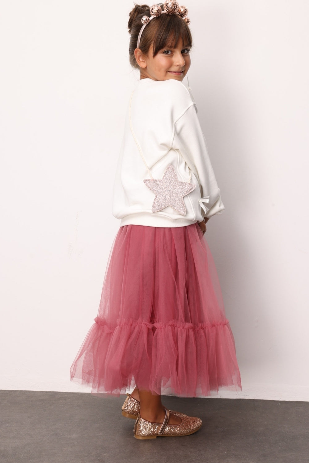 Gülkurusu Kız Çocuk Uzun Tül Etek - Mindy