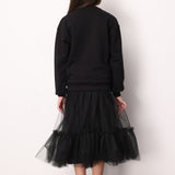 Siyah Kız Çocuk Uzun Tül Etek - Mindy